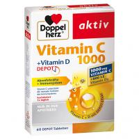 DOPPELHERZ aktiv Vitamin C 1000+Vitamin D Depot 60 St