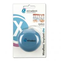 MIRADENT Zahnseide Mirafloss Implant chx medium 50X15 cm
