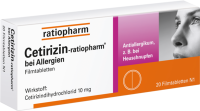 CETIRIZIN-ratiopharm bei Allergien 10 mg Filmtabl. 20 St