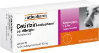 CETIRIZIN-ratiopharm bei Allergien 10 mg Filmtabl. 50 St